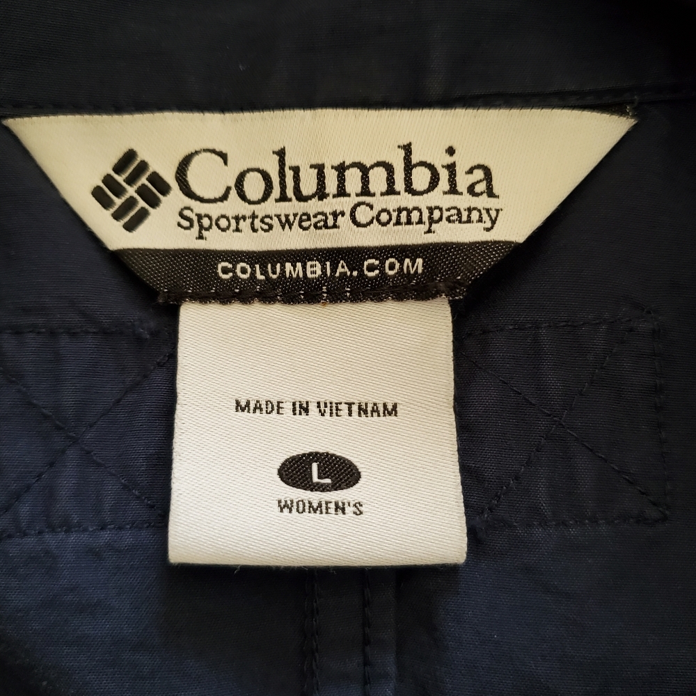 Columbia Sportswear Vintage Tech Vest Navy Blue Full Zip - Picture 2 of 7